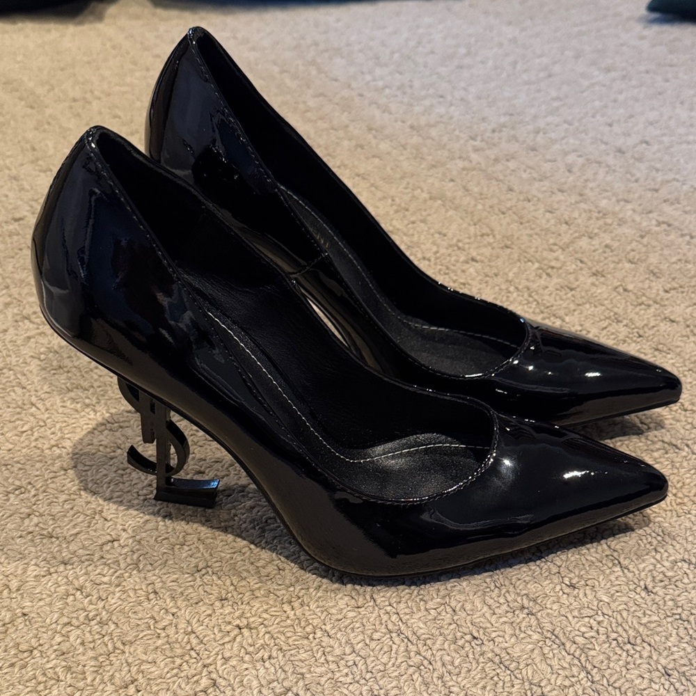 Saint Laurent Black Patent Leather Heels